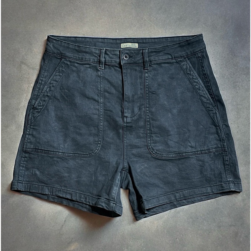 Dex Denim Shorts Womens Black Faded High Rise Stretch Size 16